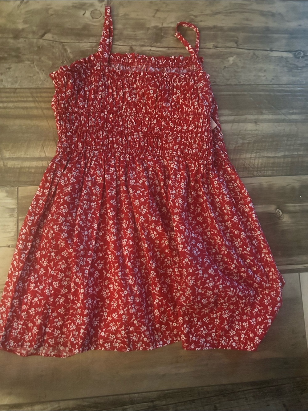 NWT Women’s Wild fable Red Floral Smocked Sundress with Spaghetti Straps size XL